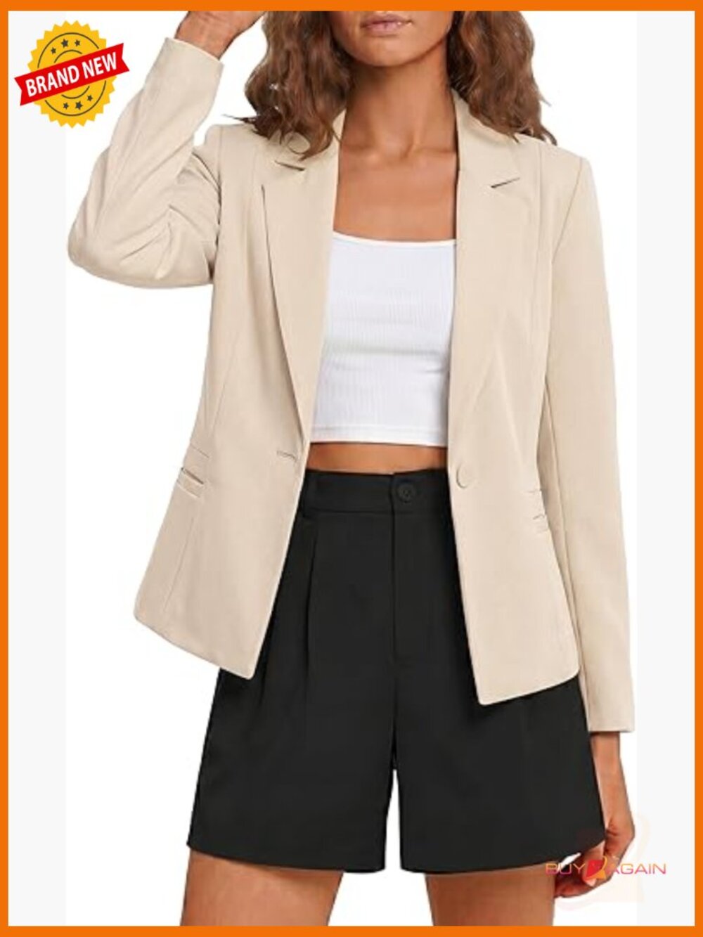 Women's Business Casual Blazer Long Sleeve Suit Jacket with Pockets